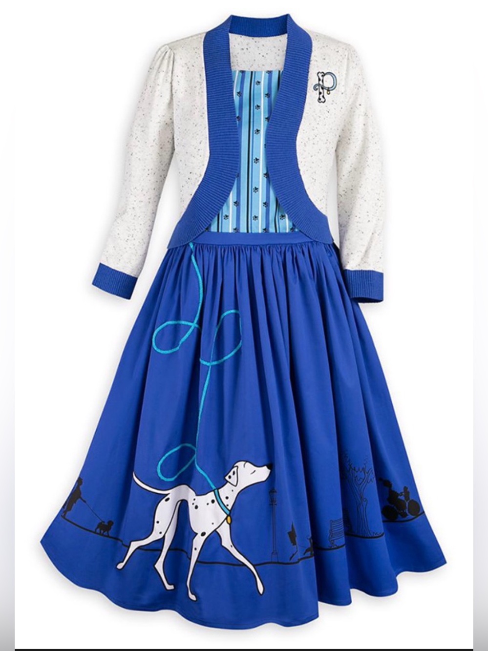Disney Parks The Dress Shop 101 Dalmatians Perdita midi dress w/sweater 1X